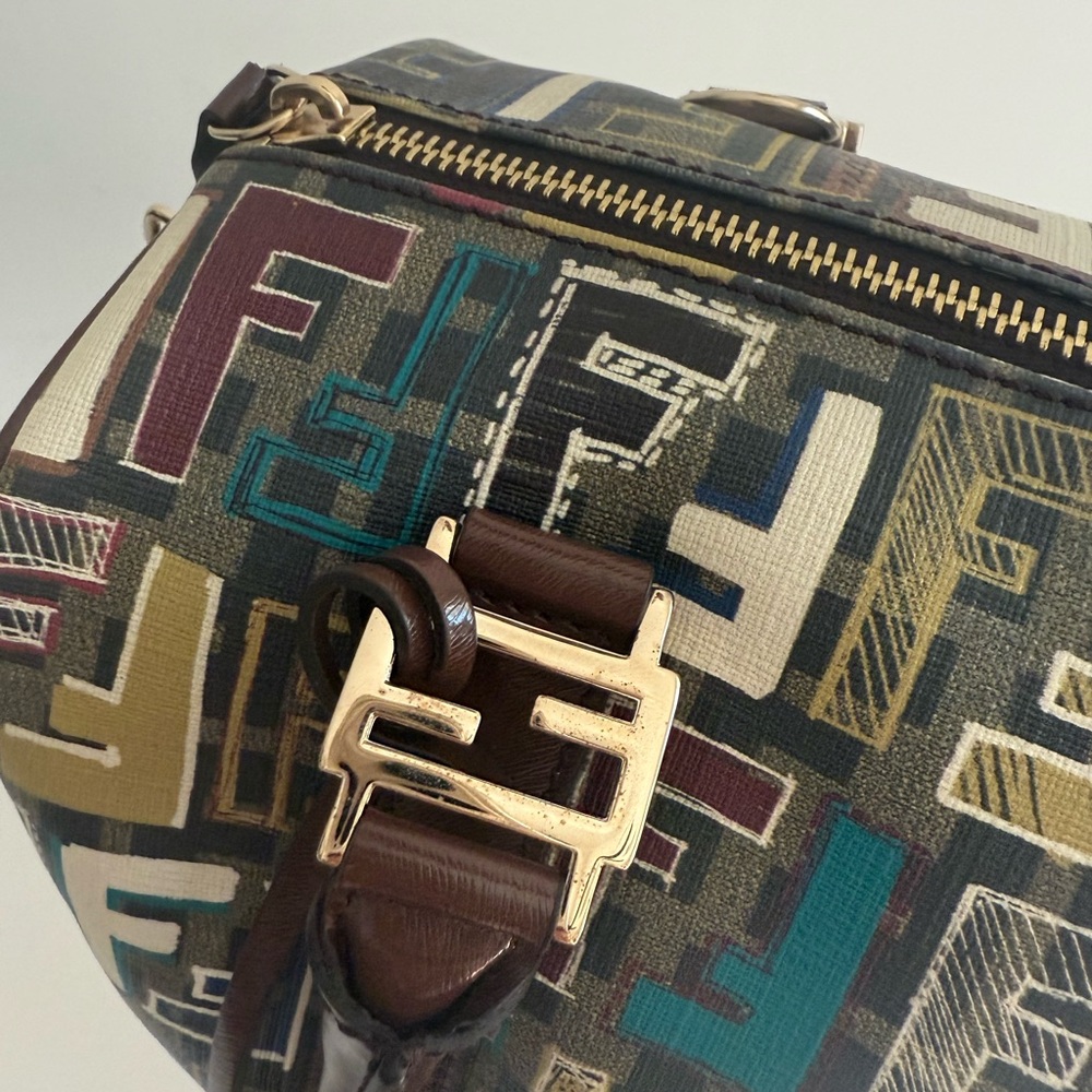 Fendi Multicolor ZUCCA MANIA Bauletto Boston Bag. - Picture 4 of 7